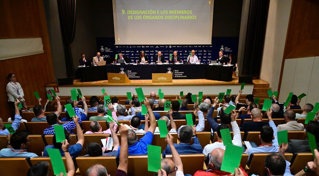 La Asamblea de la RFEBM celebrada este sábado en el Palacio de Exposiciones y Congresos de Santander. / RFEBM