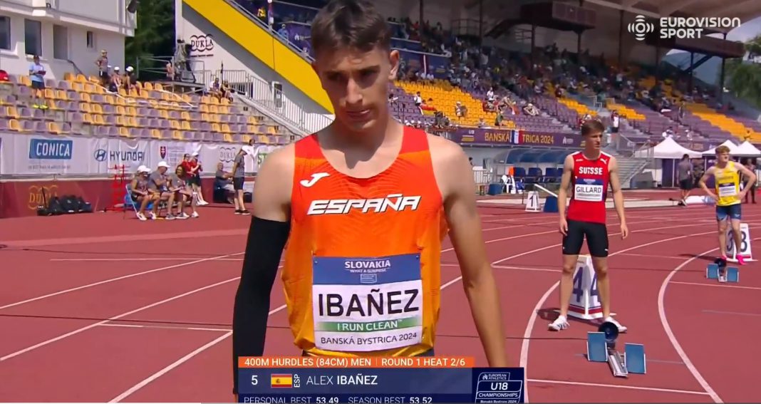 El arandino Álex Ibáñez en la salida de la serie preliminar del Europeo Sub-18 de Banská Bystrica (Eslovaquia) / european-athletics.com