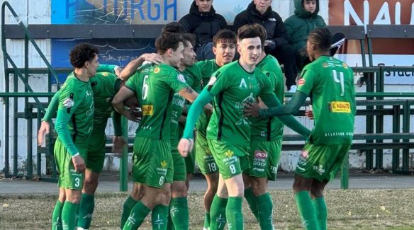 Los jugadores del Astorga durante la celebración de uno de los tantos conseguidos esta temporada. / Atlético Astorga